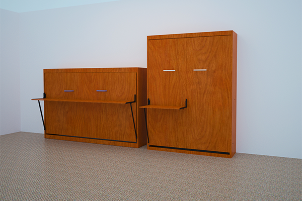 vertical-horizontal-wall-bed-desk-options full or half murphy bed desk option