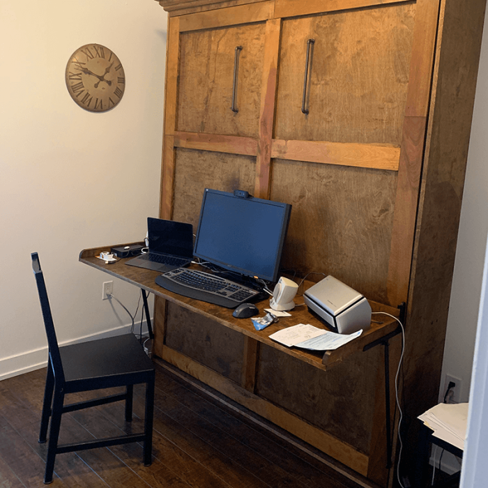 Serge D QC wall bed desk install
