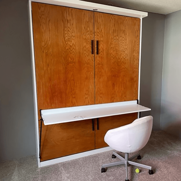 diy murphy bed with stay level desk