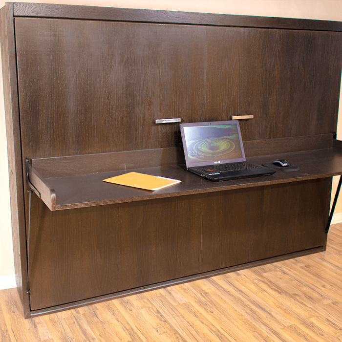 horizontal bed with murphy bed desk setup
