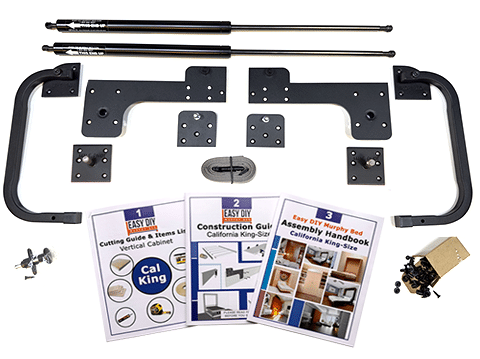 hardware kit cal king for building your own murphy bed 480x359 california king size murphy bed hardware with guide books